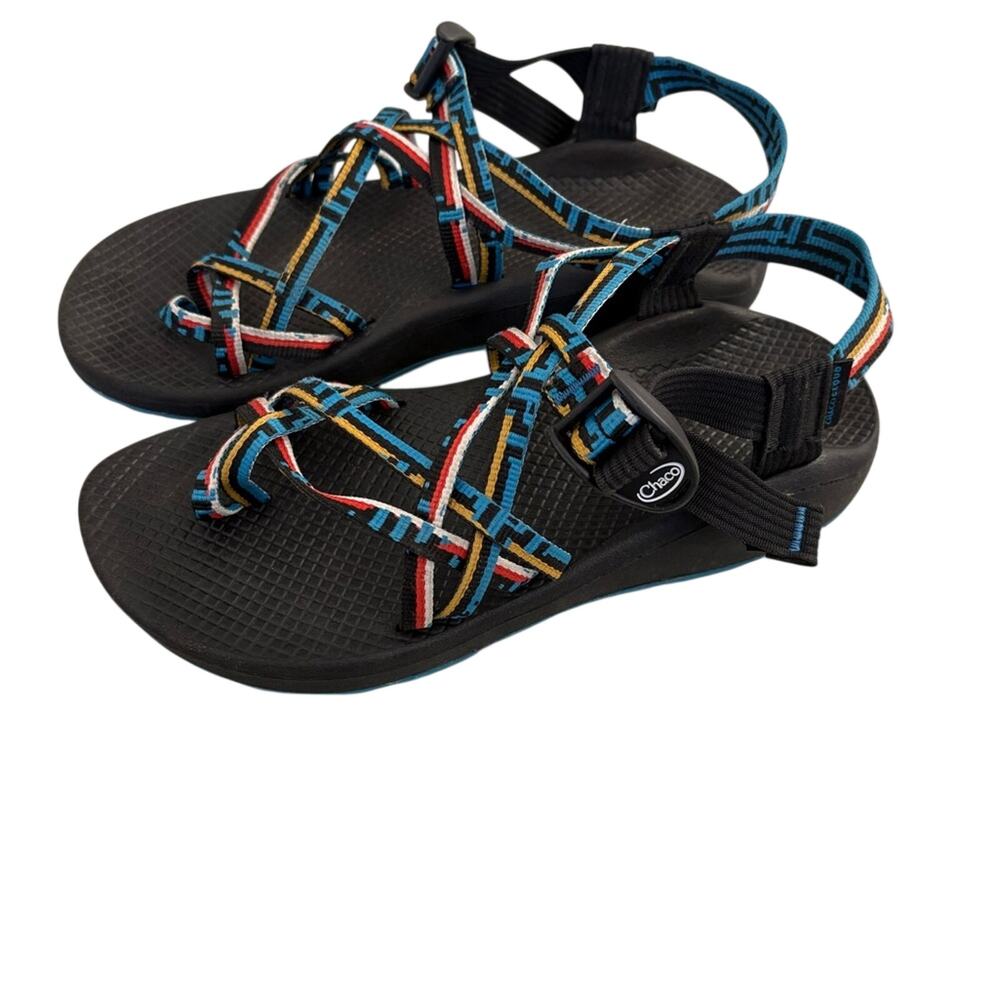 Chaco Women's Black Sandals with Multicolor Webbing